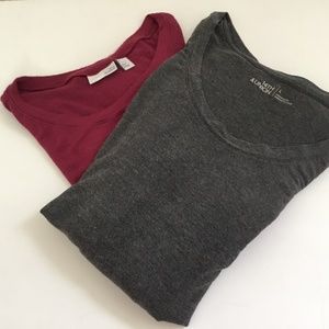 TWO! 14th & Union Tops: One Fuchsia, One Grey: One Large, One Small: Both NWOT!